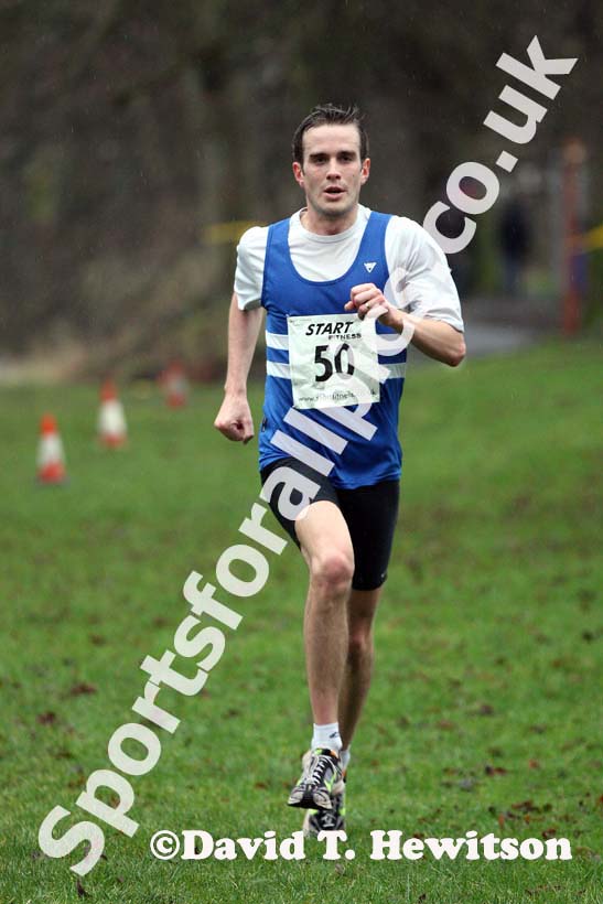 Matt Nicholson (Morpeth) finishing the New Years Day Morpeth 11k Road Race. Photo: David T. Hewitson/Sports for All Pics